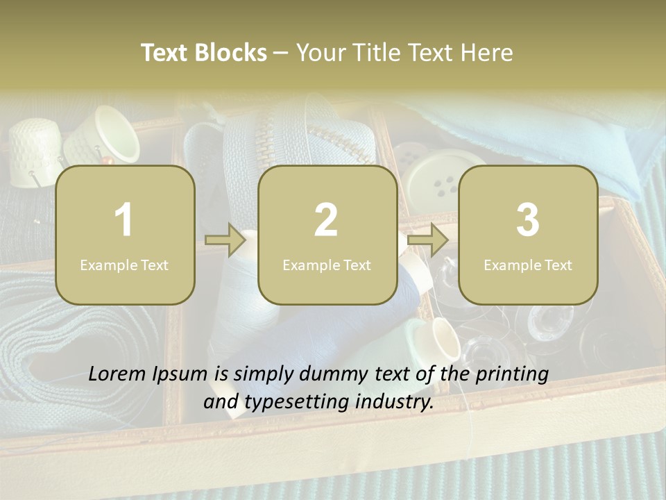 Wood Box Sewing Box Thread PowerPoint Template