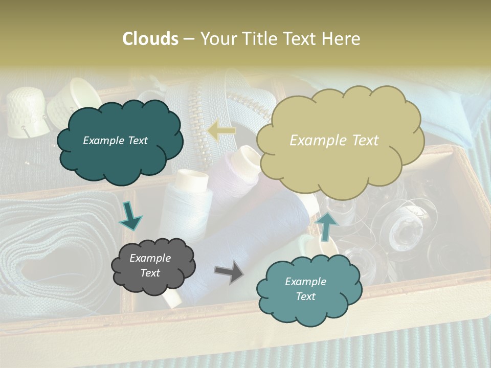 Wood Box Sewing Box Thread PowerPoint Template