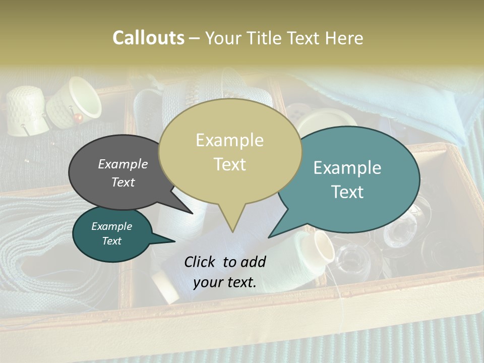 Wood Box Sewing Box Thread PowerPoint Template