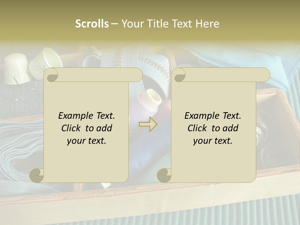 Wood Box Sewing Box Thread PowerPoint Template