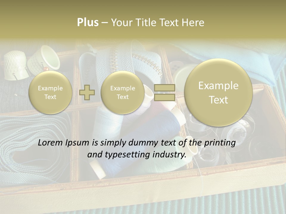 Wood Box Sewing Box Thread PowerPoint Template