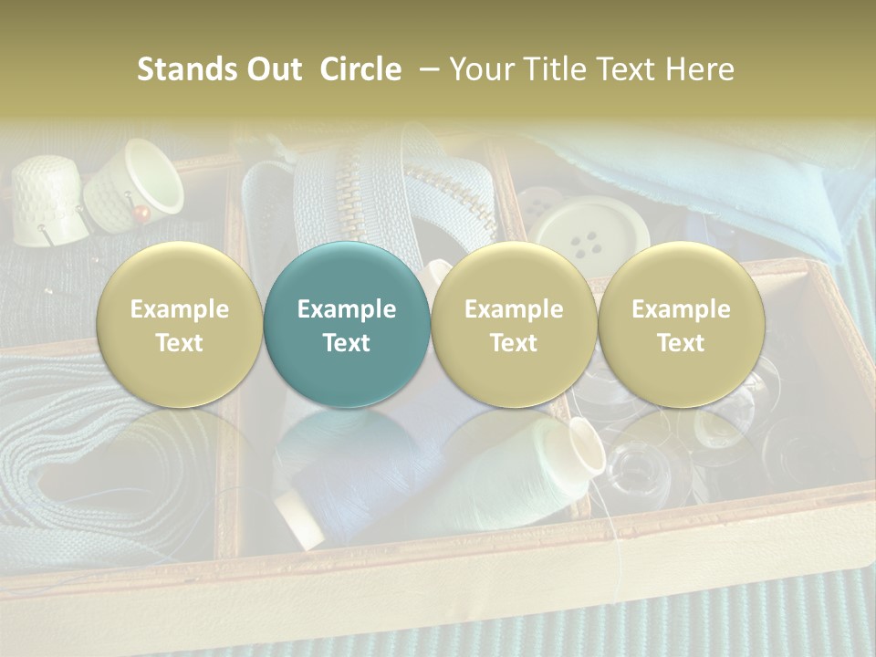 Wood Box Sewing Box Thread PowerPoint Template