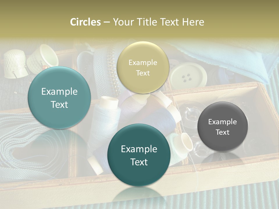 Wood Box Sewing Box Thread PowerPoint Template