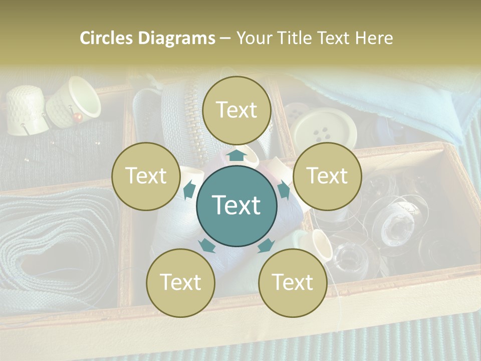 Wood Box Sewing Box Thread PowerPoint Template