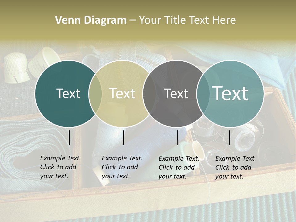 Wood Box Sewing Box Thread PowerPoint Template