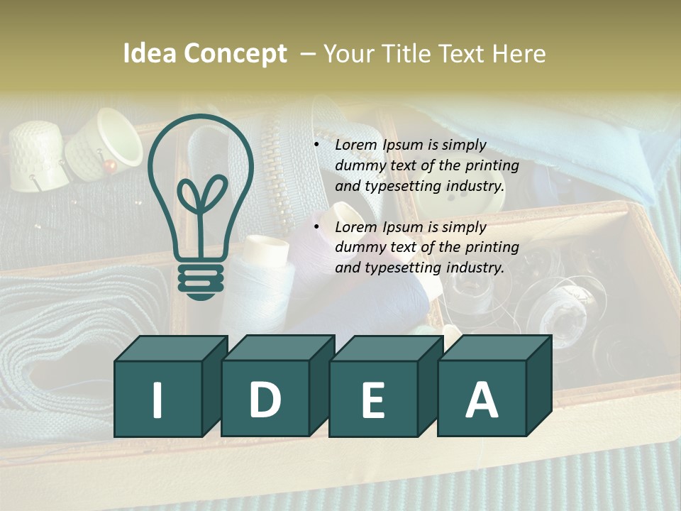 Wood Box Sewing Box Thread PowerPoint Template