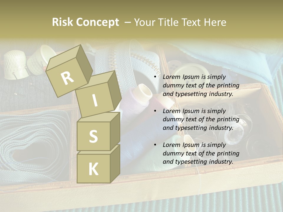 Wood Box Sewing Box Thread PowerPoint Template