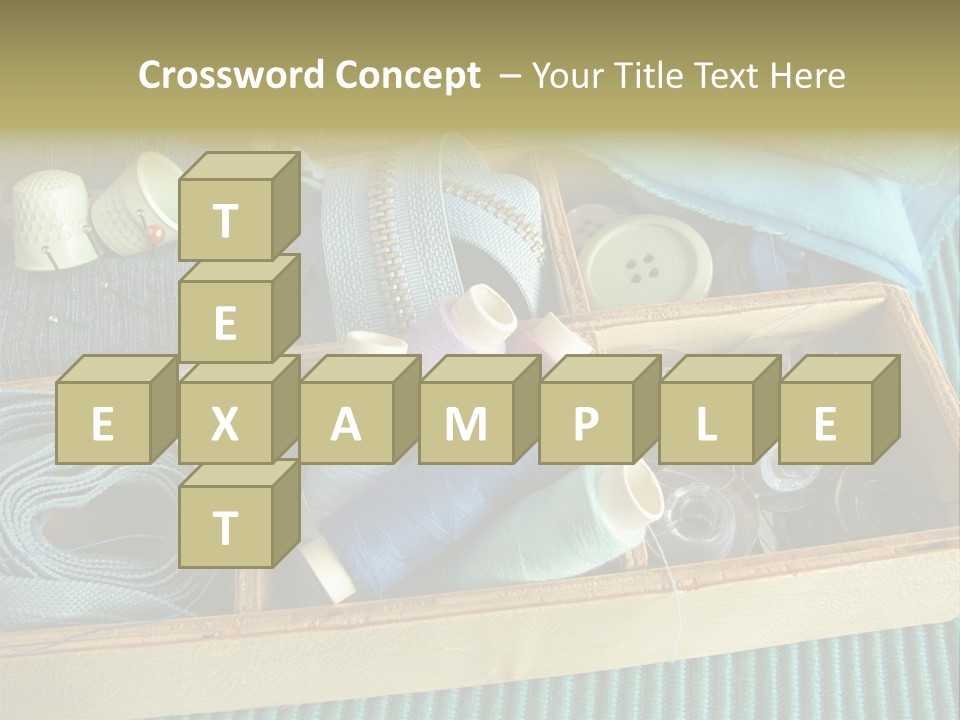 Wood Box Sewing Box Thread PowerPoint Template