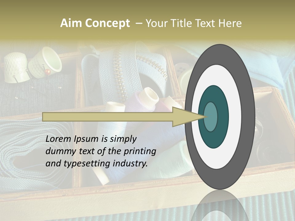 Wood Box Sewing Box Thread PowerPoint Template