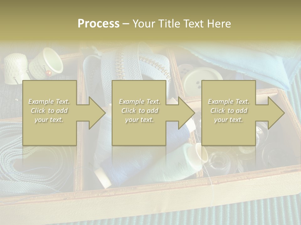 Wood Box Sewing Box Thread PowerPoint Template