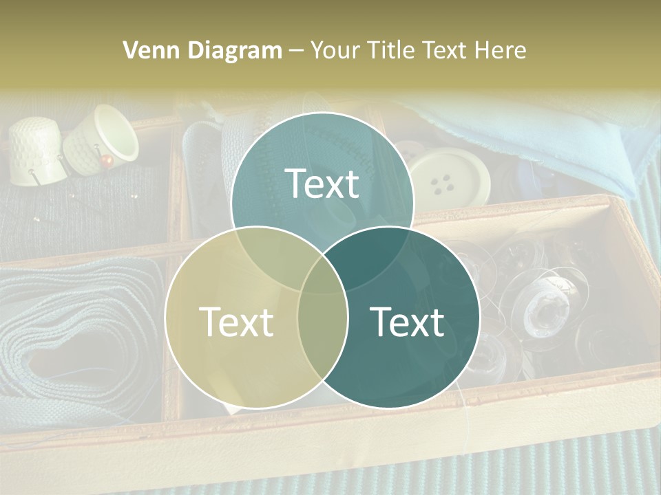 Wood Box Sewing Box Thread PowerPoint Template