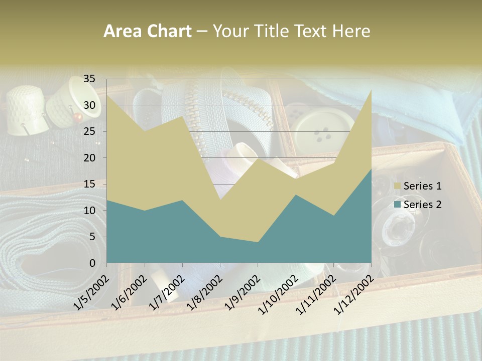 Wood Box Sewing Box Thread PowerPoint Template