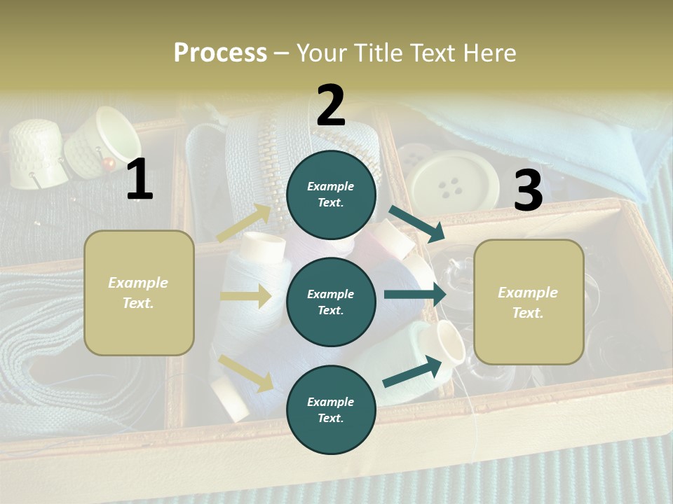 Wood Box Sewing Box Thread PowerPoint Template