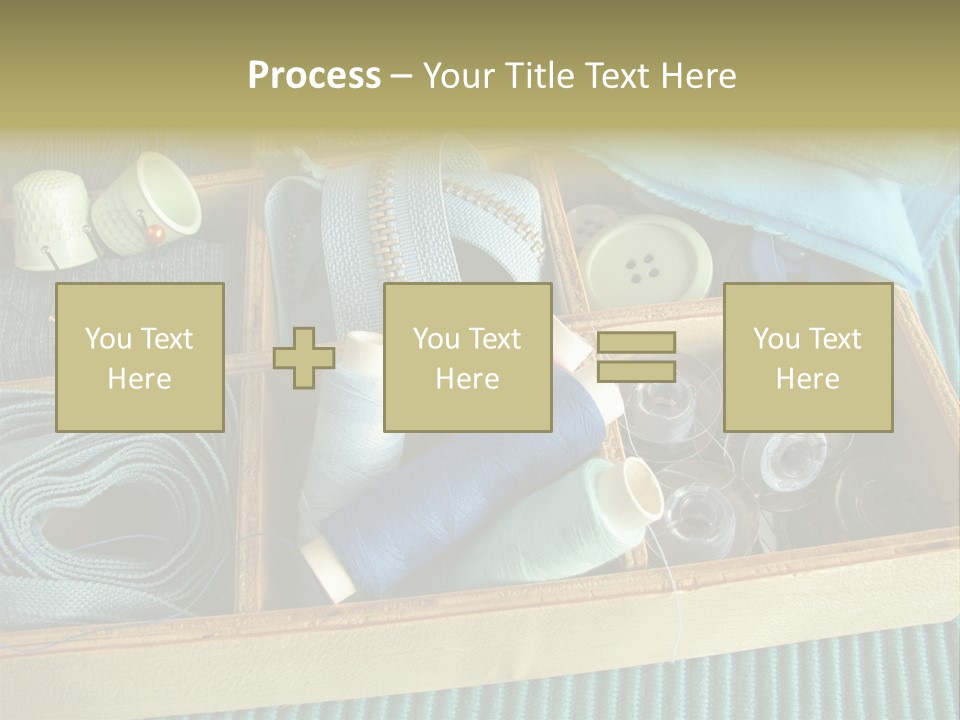 Wood Box Sewing Box Thread PowerPoint Template