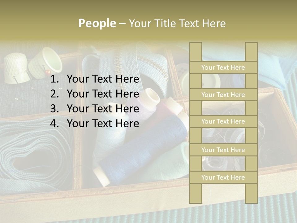 Wood Box Sewing Box Thread PowerPoint Template