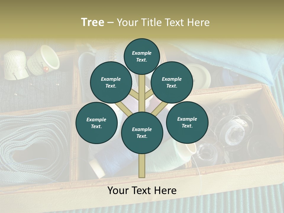 Wood Box Sewing Box Thread PowerPoint Template