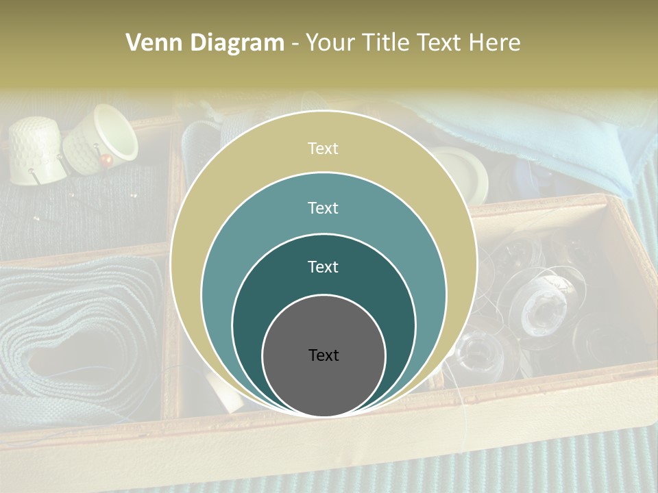 Wood Box Sewing Box Thread PowerPoint Template