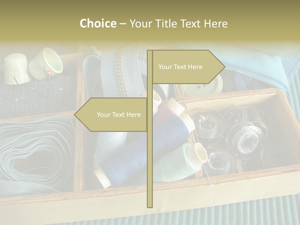 Wood Box Sewing Box Thread PowerPoint Template