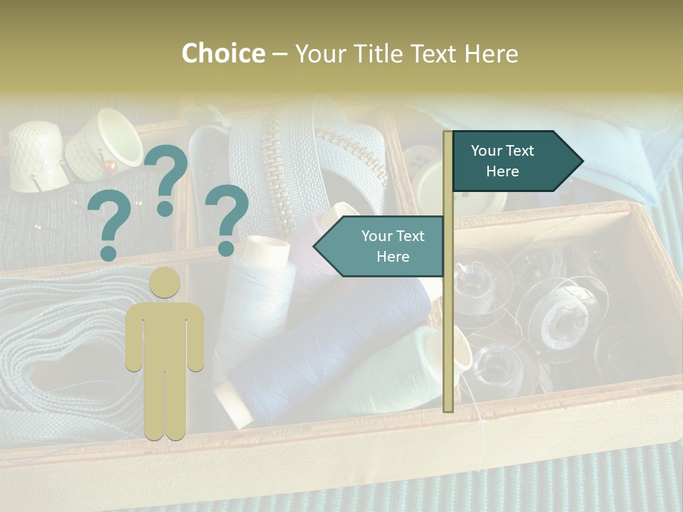 Wood Box Sewing Box Thread PowerPoint Template