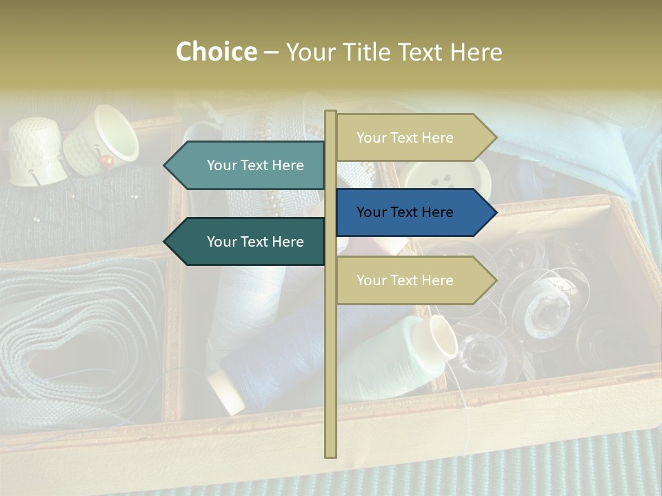 Wood Box Sewing Box Thread PowerPoint Template