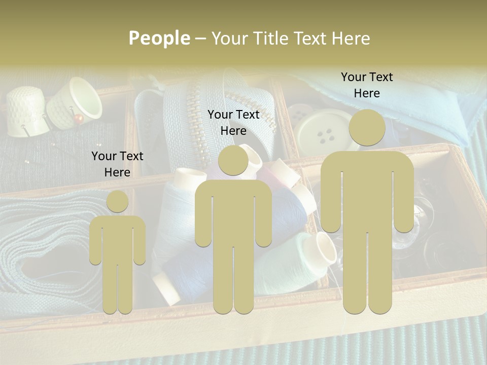 Wood Box Sewing Box Thread PowerPoint Template