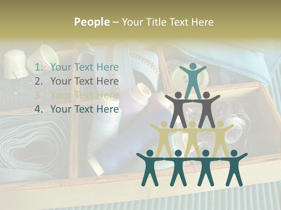 Wood Box Sewing Box Thread PowerPoint Template