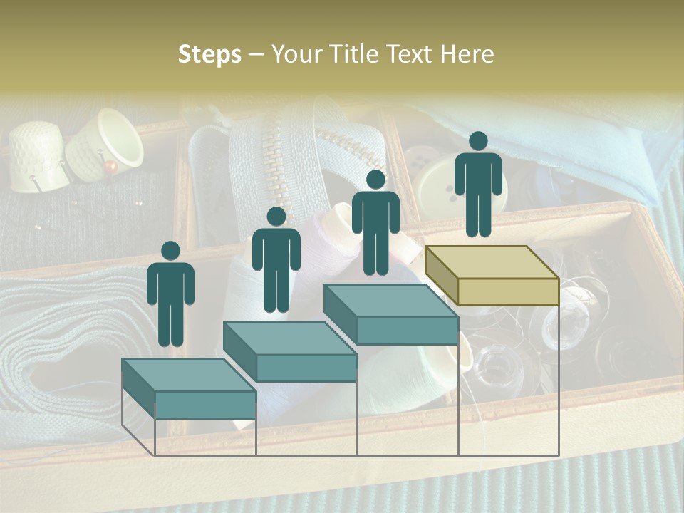 Wood Box Sewing Box Thread PowerPoint Template