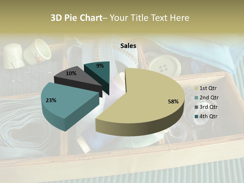 Wood Box Sewing Box Thread PowerPoint Template