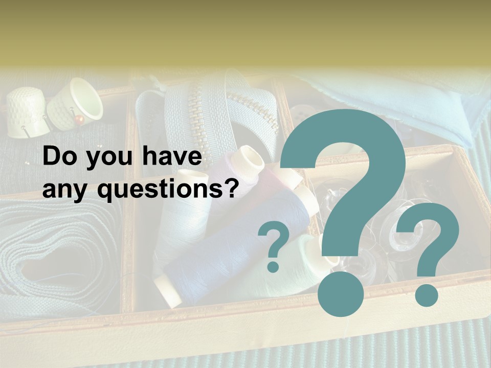 Wood Box Sewing Box Thread PowerPoint Template