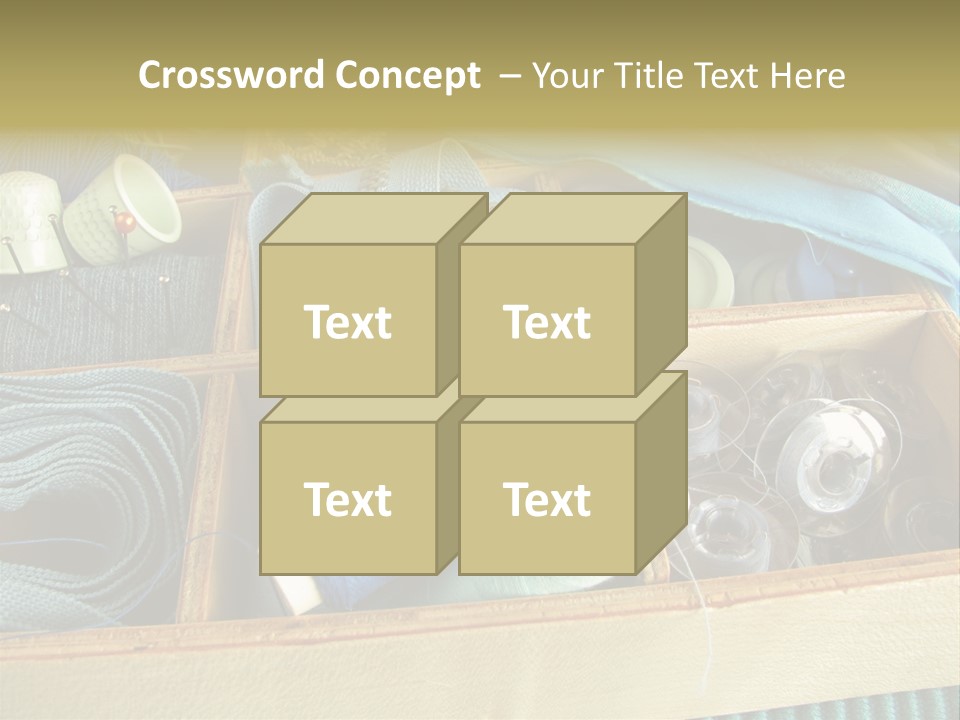 Blue Sewing Box Sewing Workshop PowerPoint Template