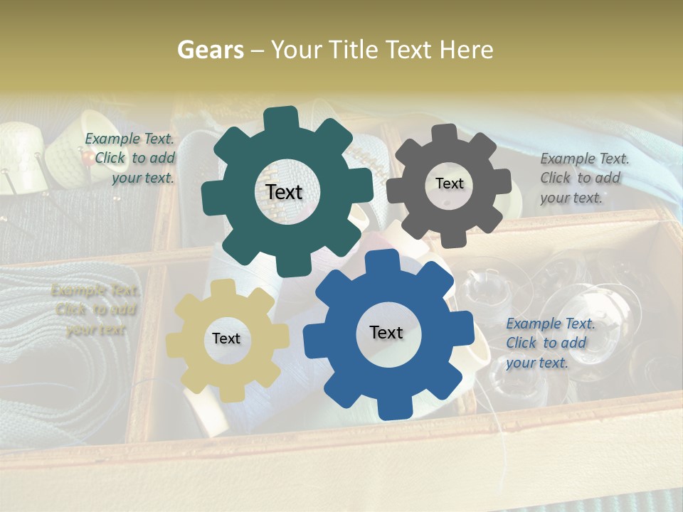 Blue Sewing Box Sewing Workshop PowerPoint Template