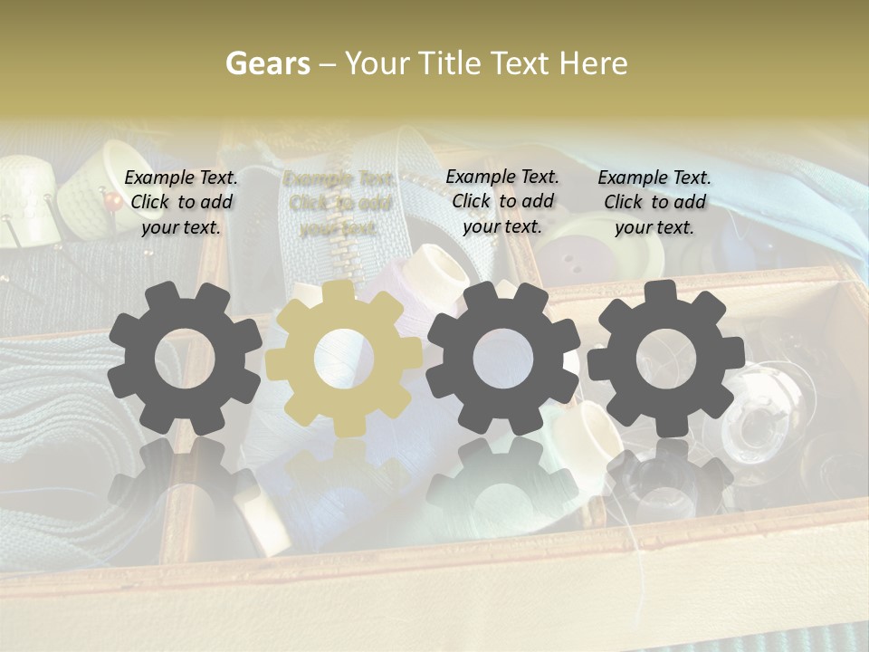 Blue Sewing Box Sewing Workshop PowerPoint Template