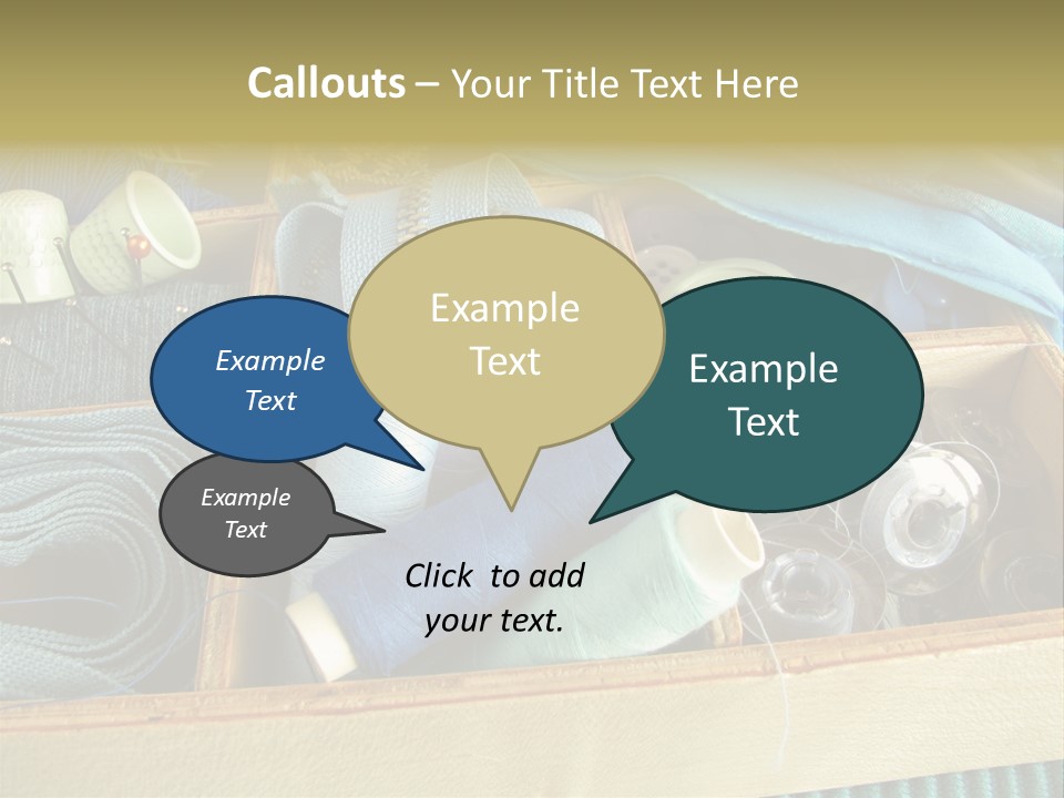 Blue Sewing Box Sewing Workshop PowerPoint Template