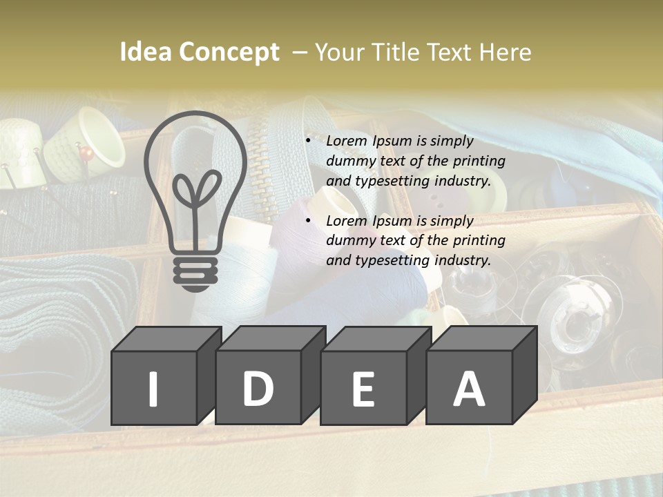 Blue Sewing Box Sewing Workshop PowerPoint Template