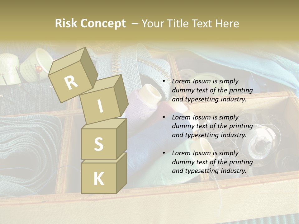 Blue Sewing Box Sewing Workshop PowerPoint Template