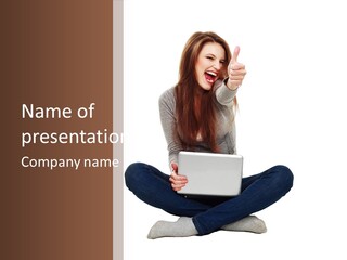 Internet Laptop Background PowerPoint Template