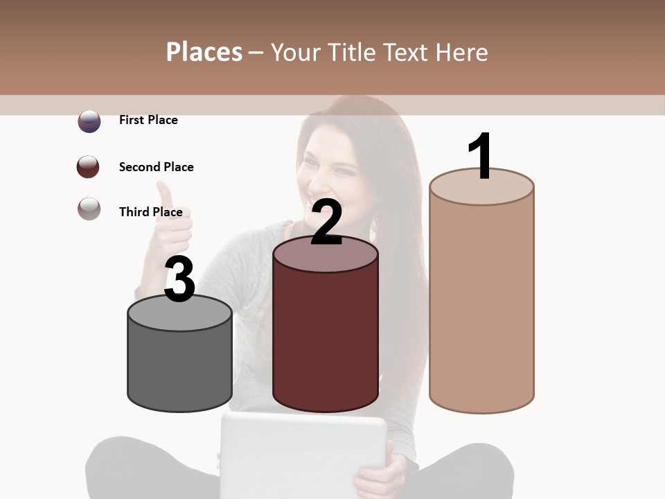 Laptop Browsing Thumbs PowerPoint Template
