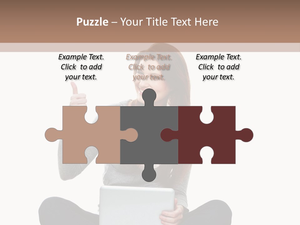 Laptop Browsing Thumbs PowerPoint Template