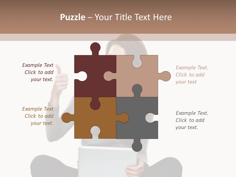 Laptop Browsing Thumbs PowerPoint Template