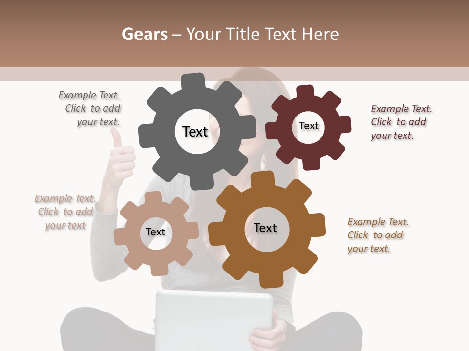 Laptop Browsing Thumbs PowerPoint Template