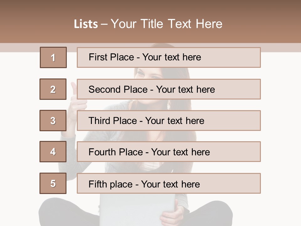 Laptop Browsing Thumbs PowerPoint Template