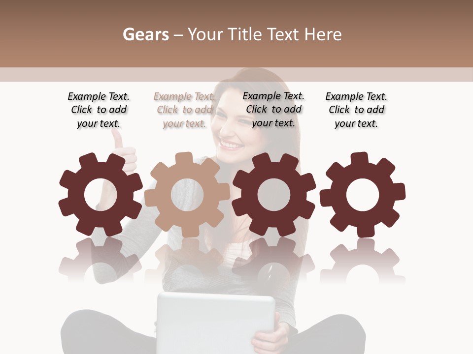 Laptop Browsing Thumbs PowerPoint Template