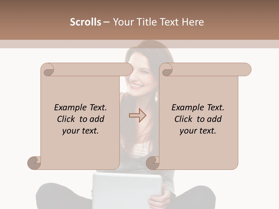 Laptop Browsing Thumbs PowerPoint Template