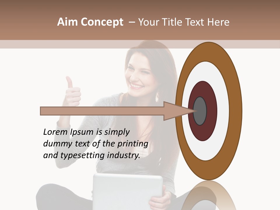 Laptop Browsing Thumbs PowerPoint Template