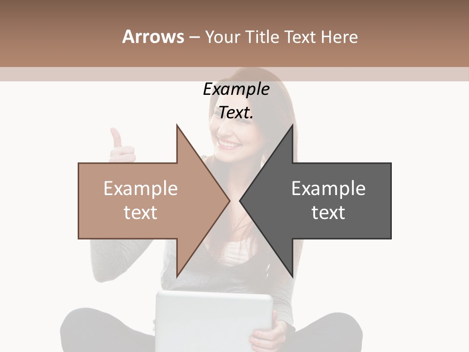 Laptop Browsing Thumbs PowerPoint Template