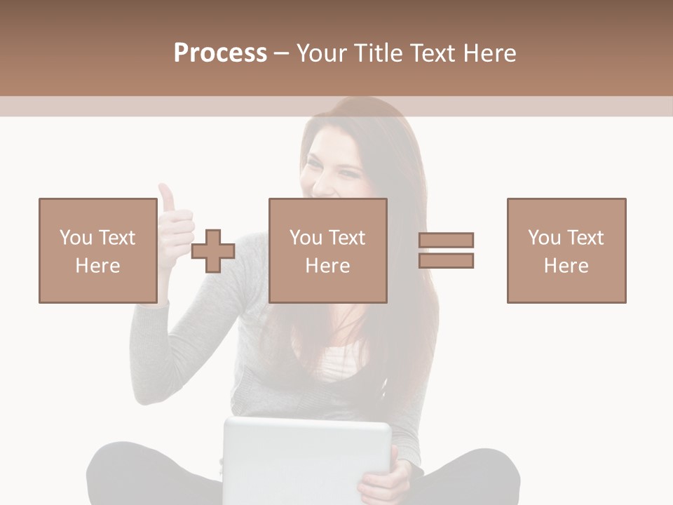 Laptop Browsing Thumbs PowerPoint Template
