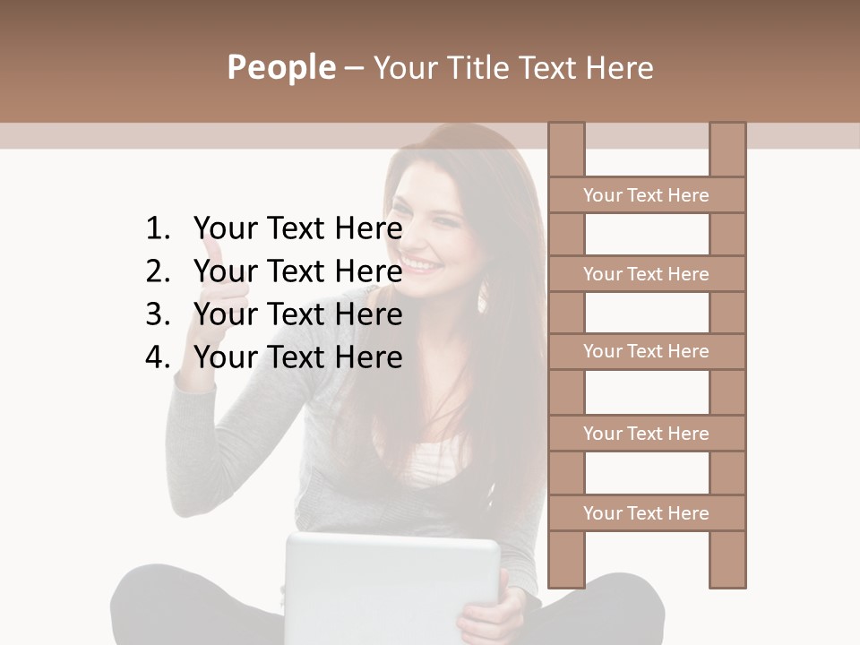 Laptop Browsing Thumbs PowerPoint Template