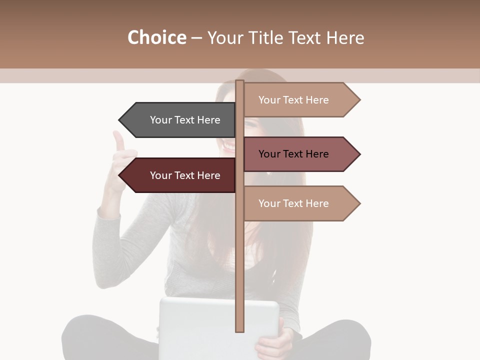 Laptop Browsing Thumbs PowerPoint Template