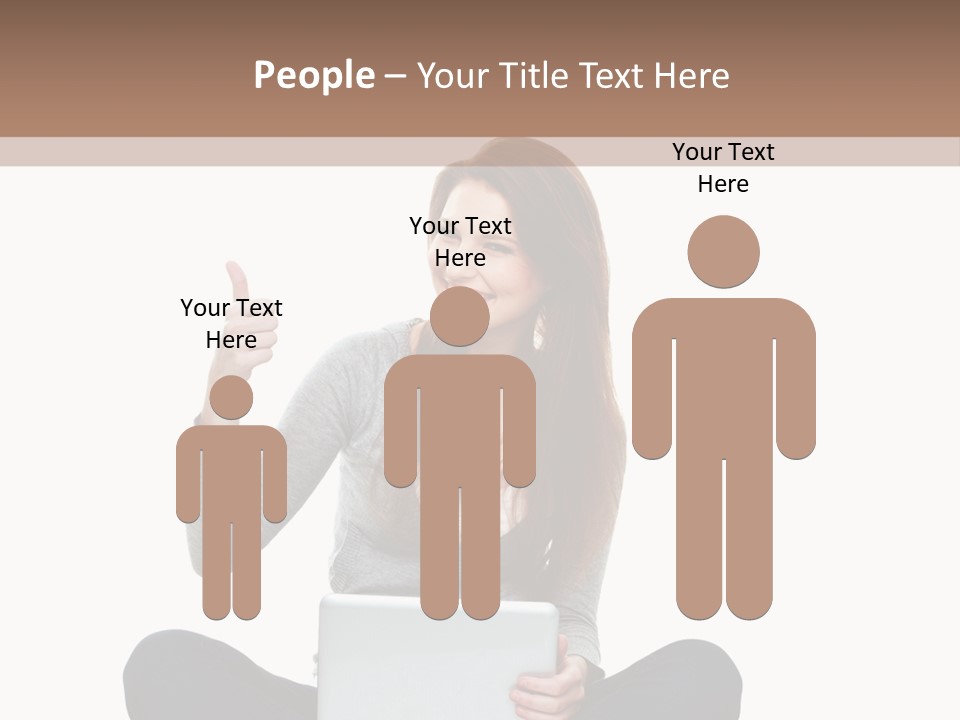 Laptop Browsing Thumbs PowerPoint Template