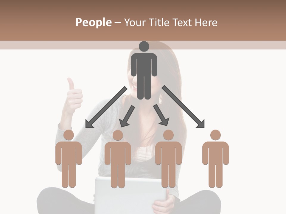 Laptop Browsing Thumbs PowerPoint Template